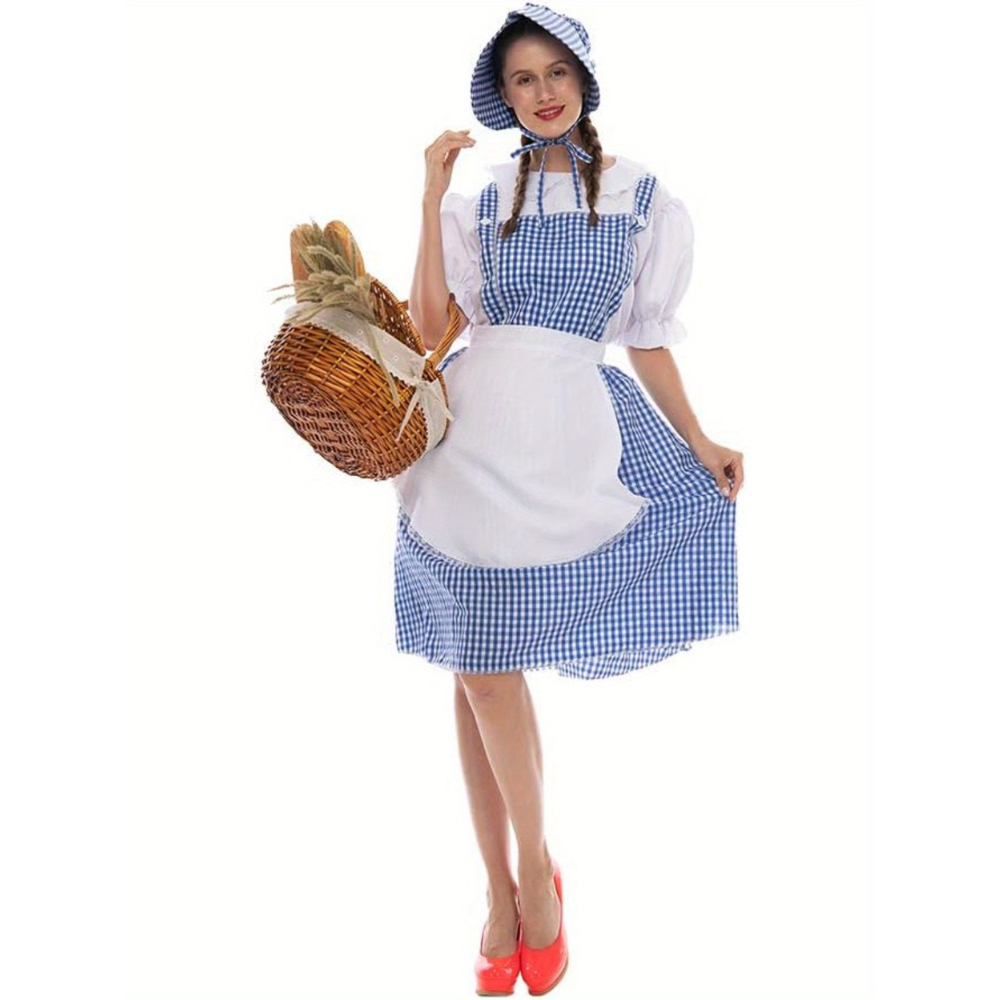 Classic Blue Gingham Halloween Dress Costume