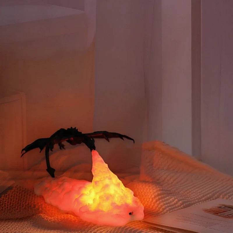 LED Fantasy Drage Flamme Bordlampe