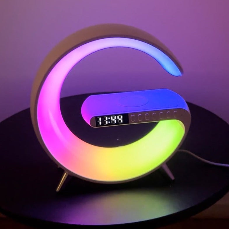 ワイヤレス充電ランプ LED時計スピーカー