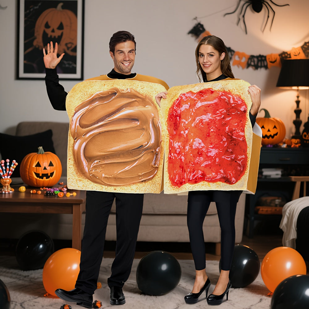 ウィッティなカップルのハロウィン衣装 ピーナッツバターとジェリー