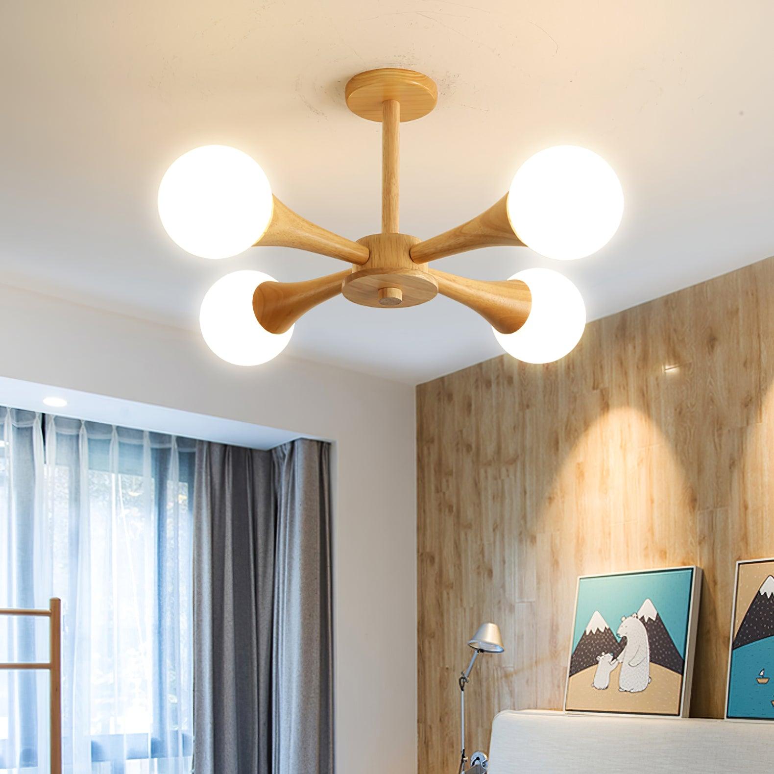 Luminous Haven – Elegant Wooden Ceiling Light Pendant Lamp for Living Room and Bedroom Illumination