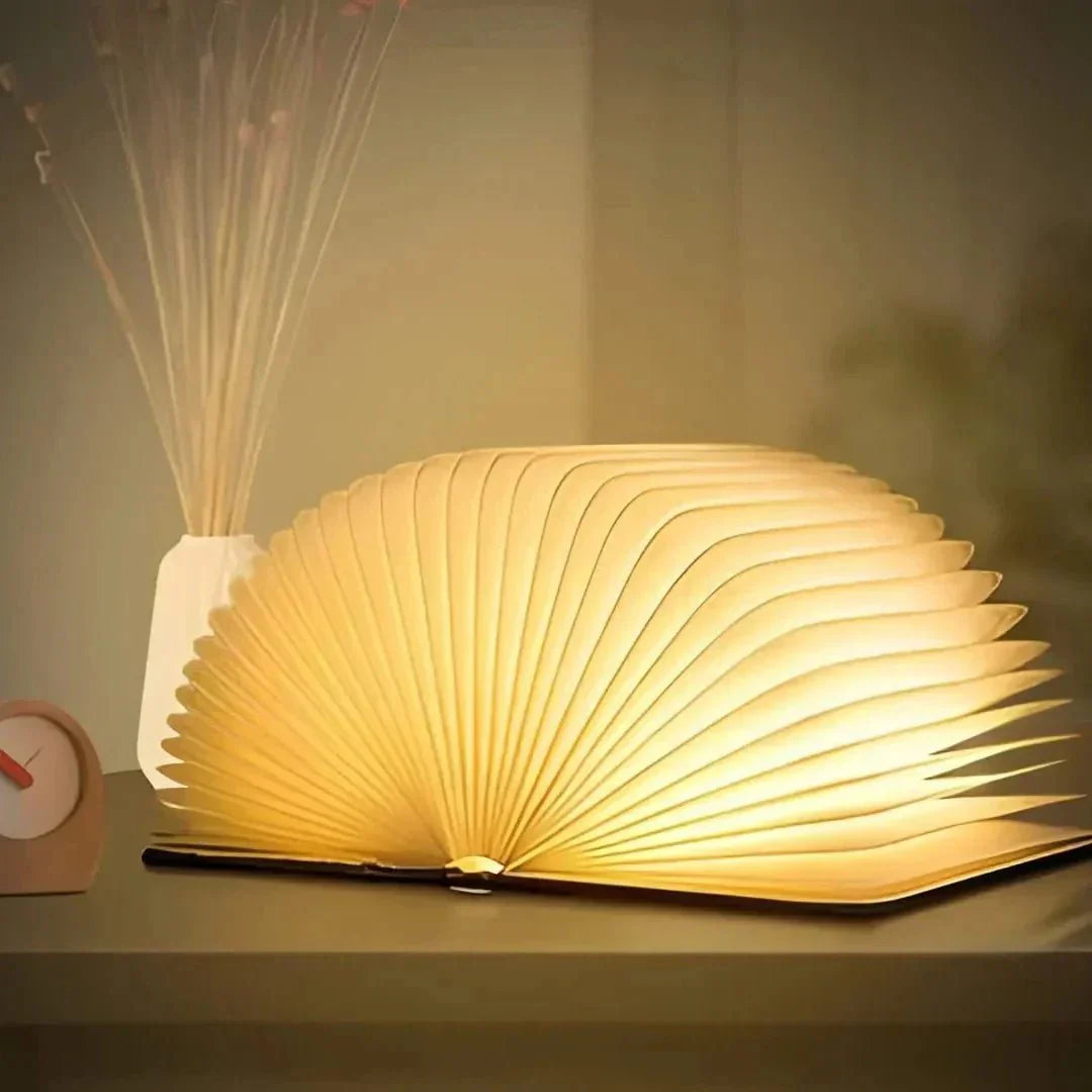 Bordlampe foldbar træ LED boglys