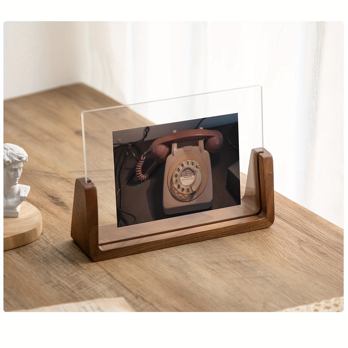Digital fotoramme akryl træ borddisplay