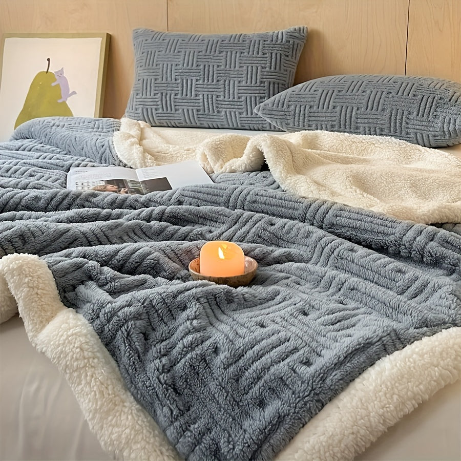 VelvetLuxe - Vintage Double-Sided Plush Fleece Blanket