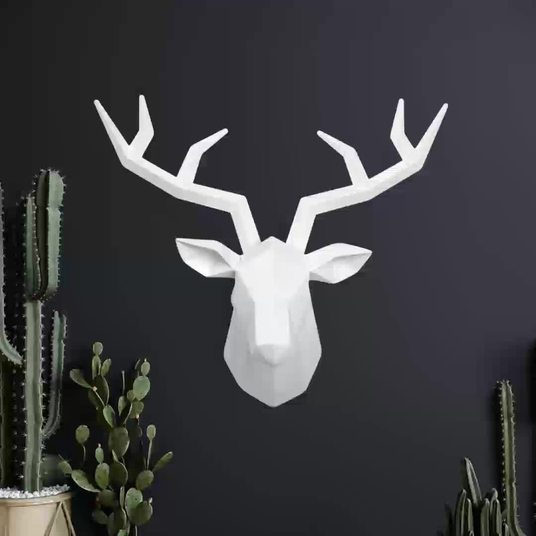 DeerDesign - Geometric Deer Head Wall Sculpture