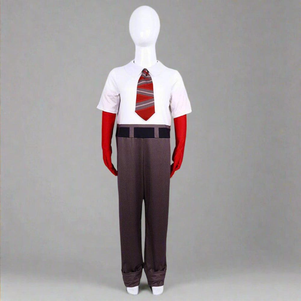 Anger Cosplay Costume Inside Anger Jumpsuit with Tie and Gloves for Dress Up Party - Image 2