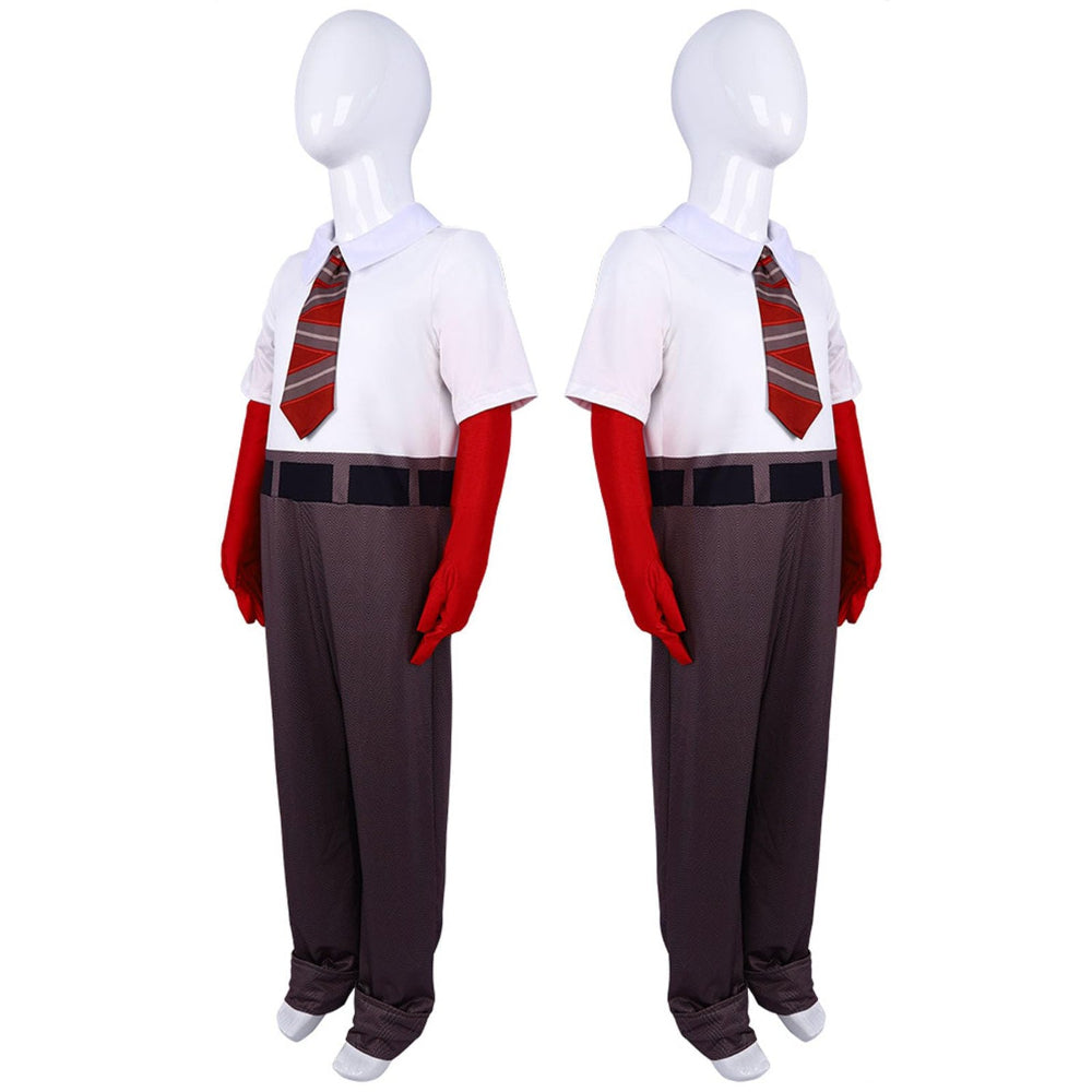 Anger Cosplay Costume Inside Anger Jumpsuit with Tie and Gloves for Dress Up Party - Image 3