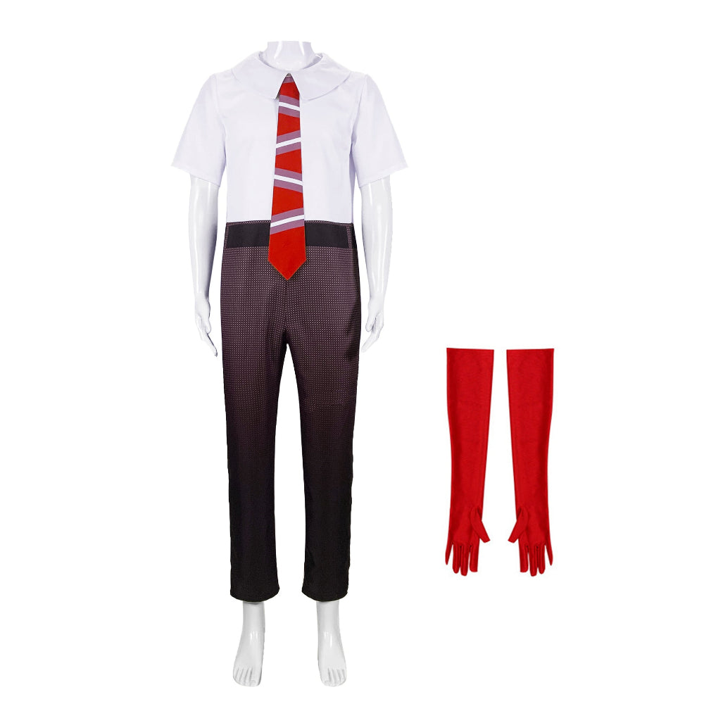Anger Cosplay Costume Inside Anger Jumpsuit with Tie and Gloves for Dress Up Party - Image 4