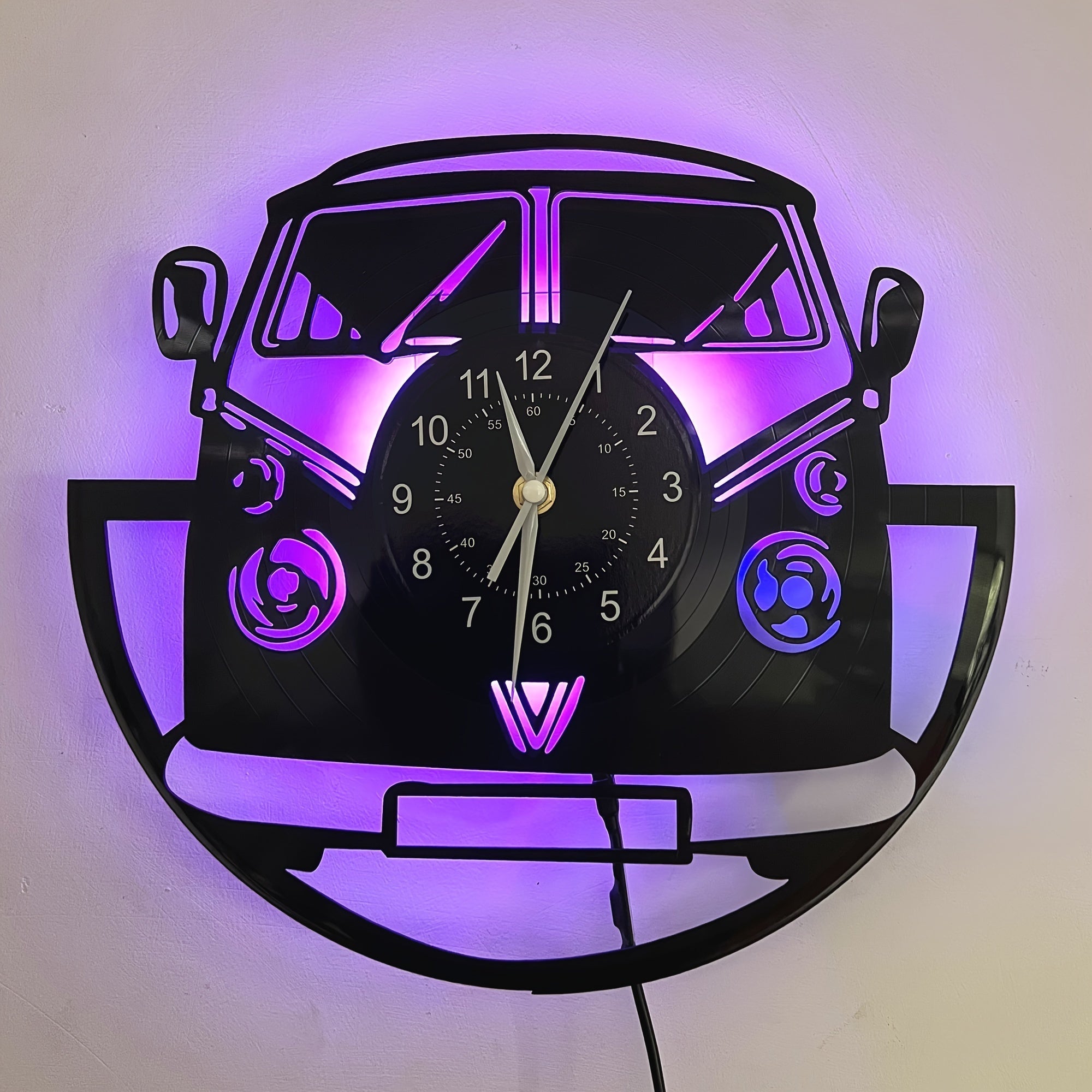 RetroGlow - Vinyl Record Wall Clock with Silent Movement and LED Option