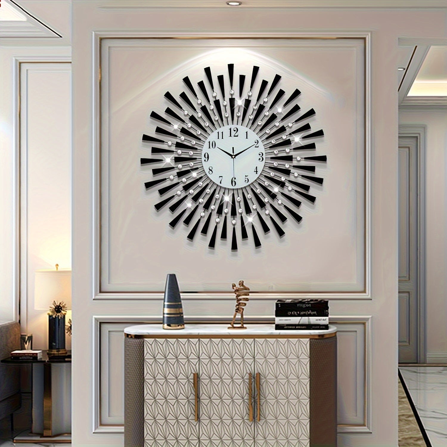 SilentBlack - Modern Metal Wall Clock with Glass Dial