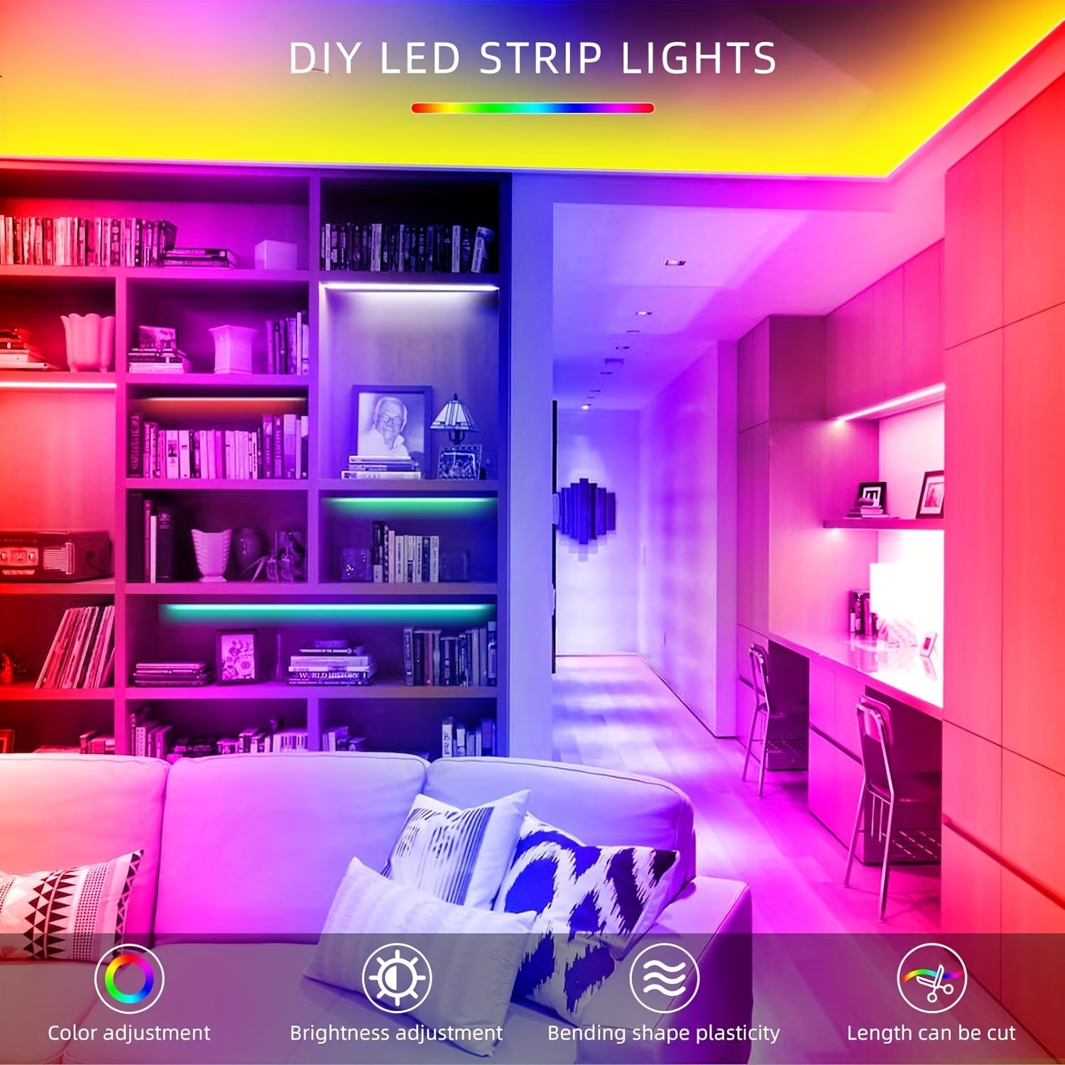 LED-strips med farveskift og fjernbetjening