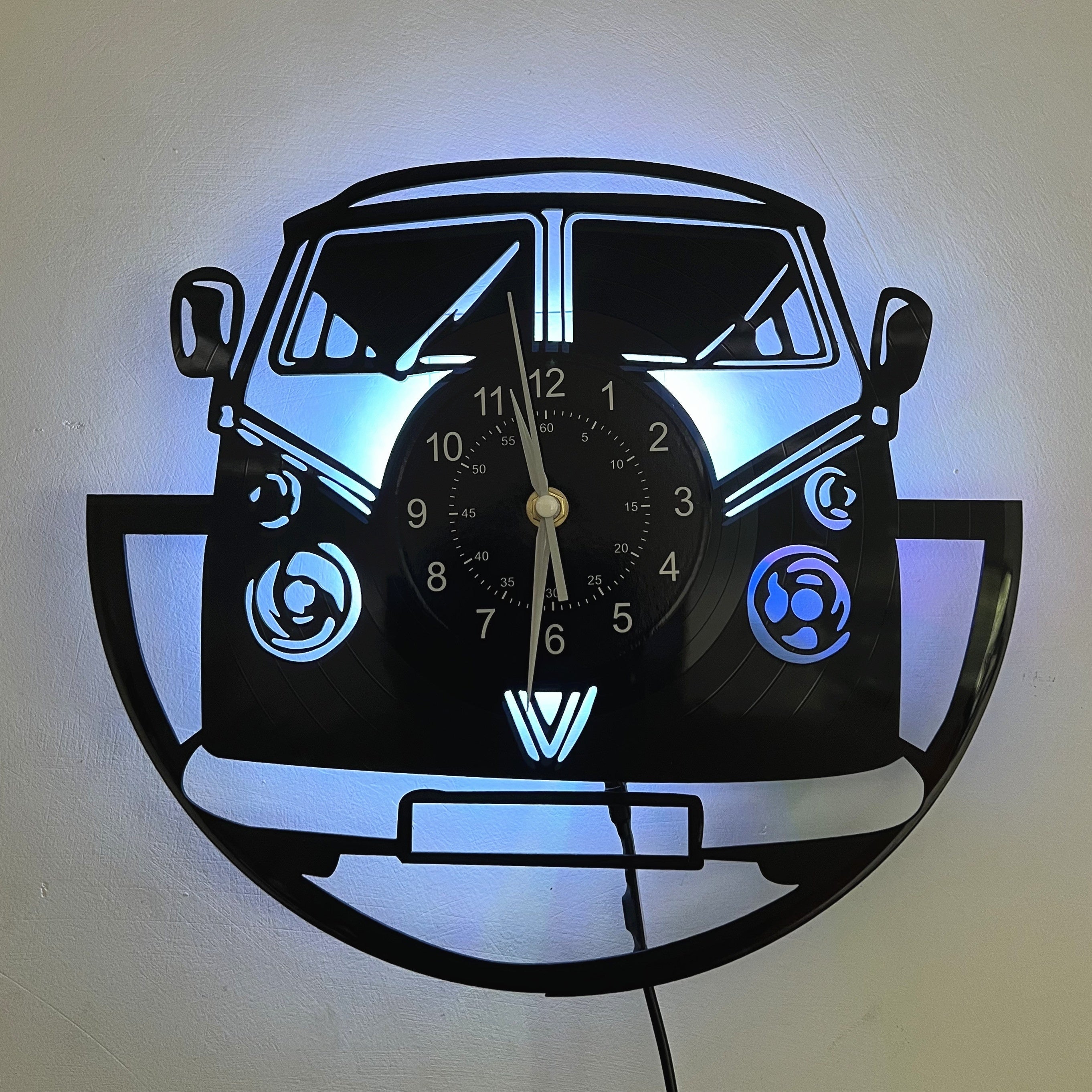 RetroGlow - Vinyl Record Wall Clock with Silent Movement and LED Option