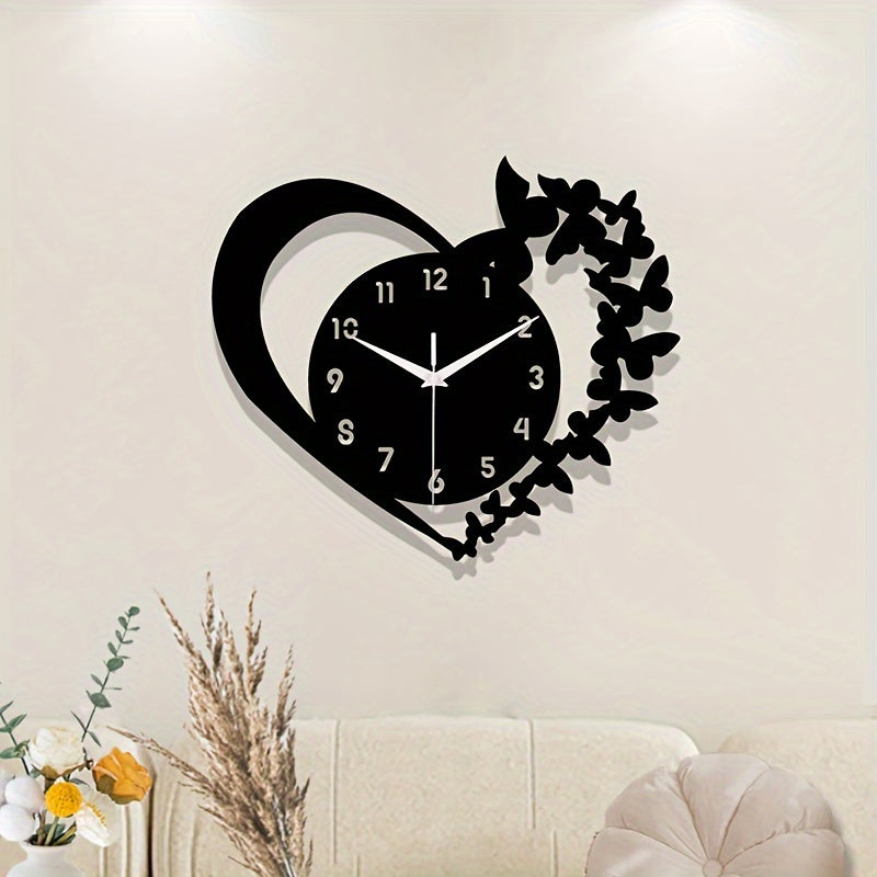 LoveTime - Silent Heart-Shaped Acrylic Wall Clock