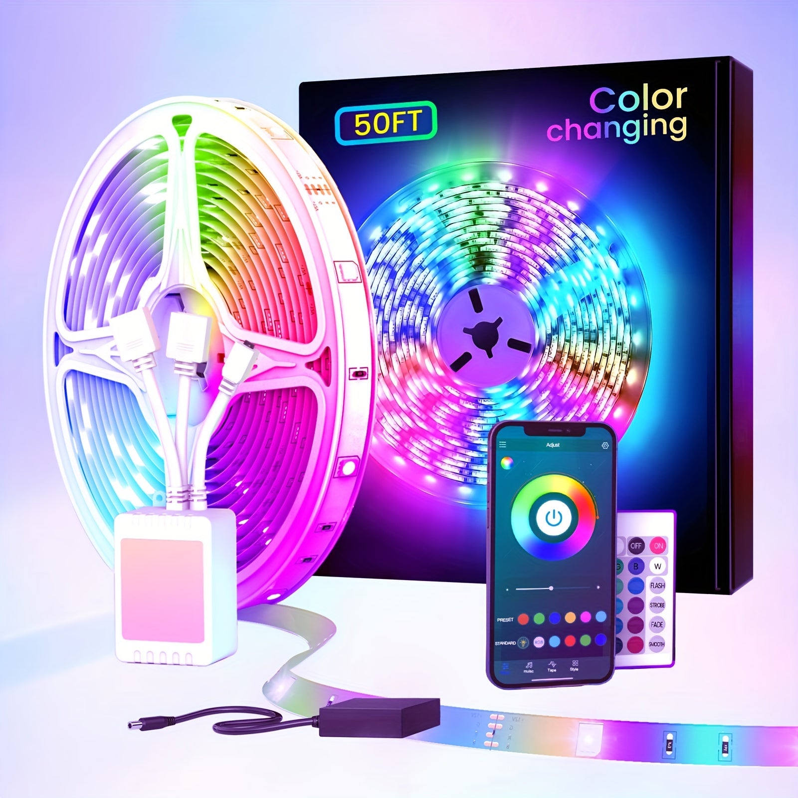 LED-strips med farveskift og app-styring
