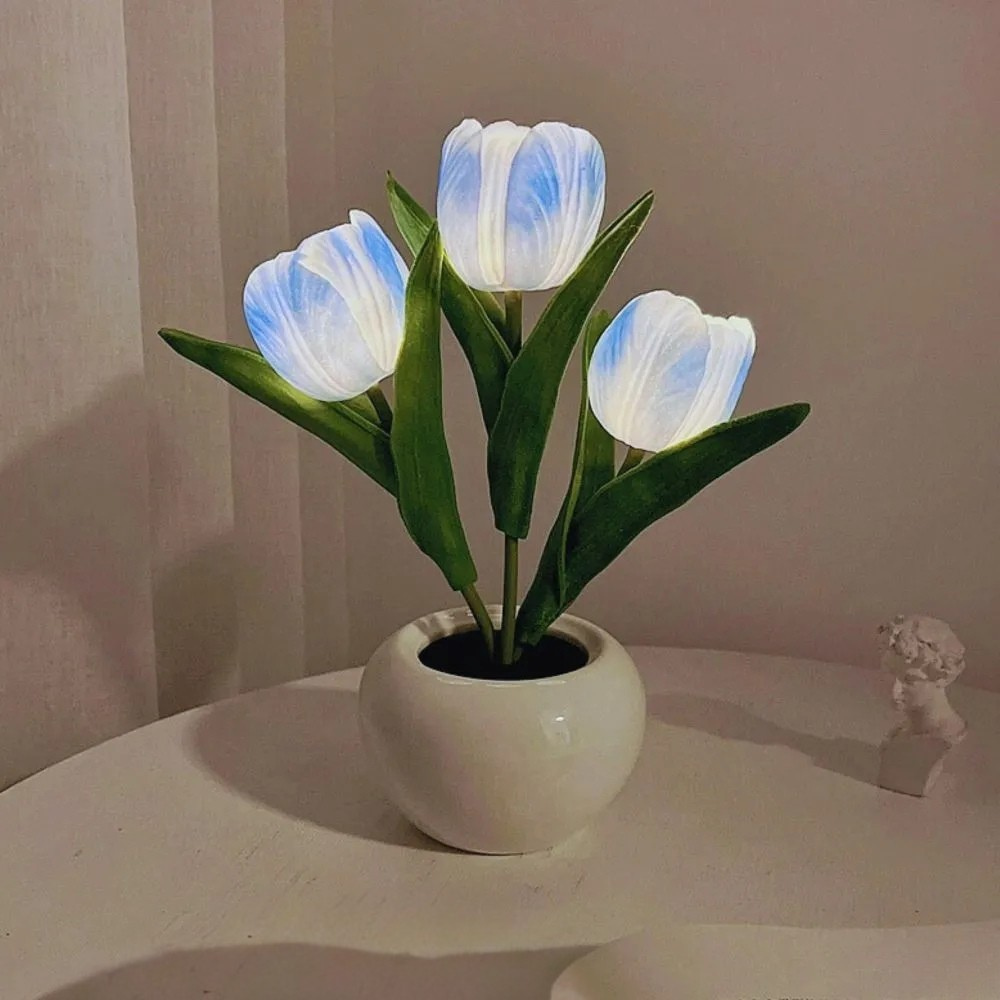 LED bordlampe blomsterpotte lys dekoration