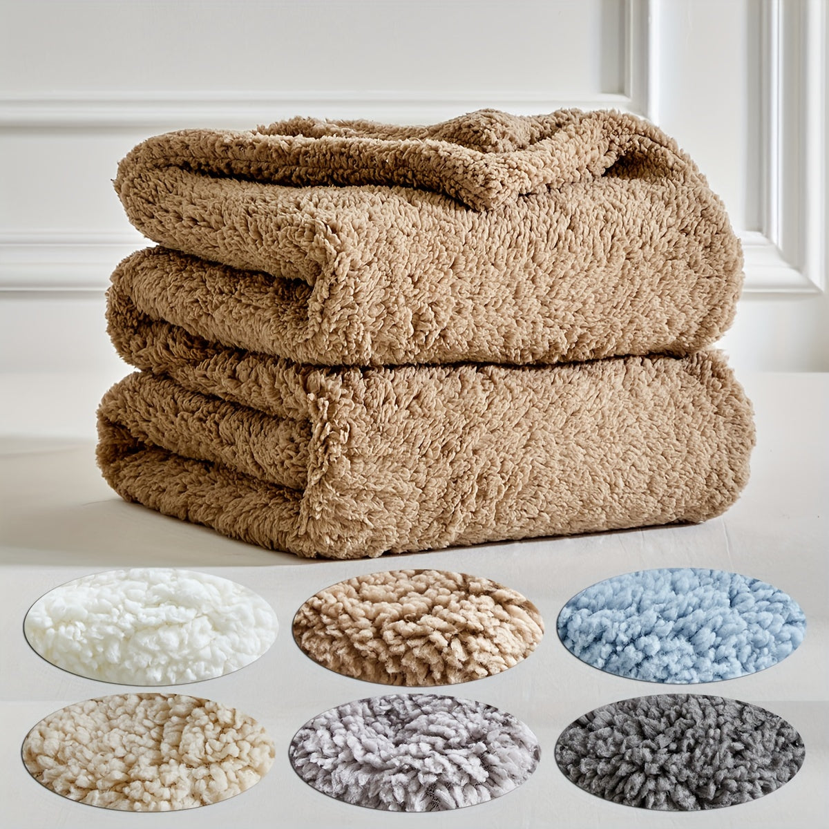 CozyCloud - Ultra-Soft Sherpa Fleece Blanket, Reversible & Machine Washable