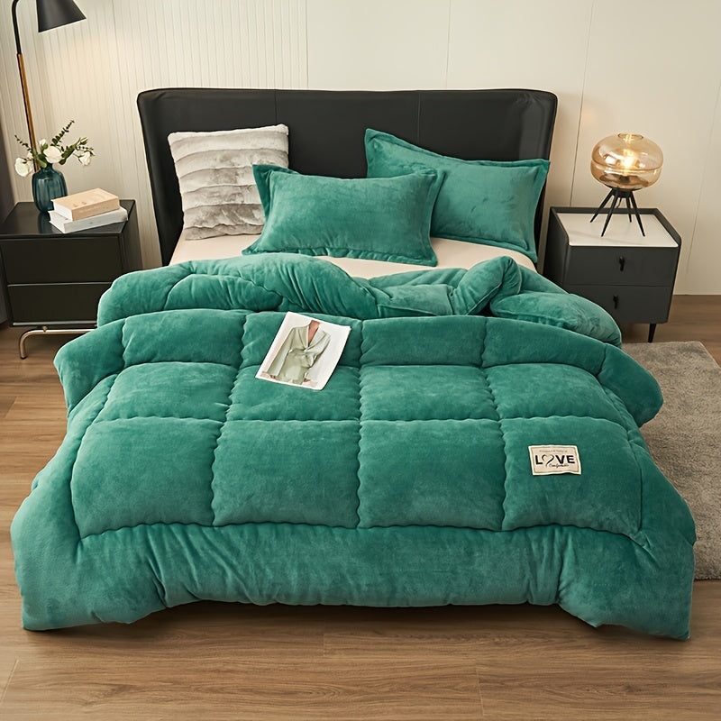 CozyCloud - Warm Milk Fleece Quilted Comforter for Winter