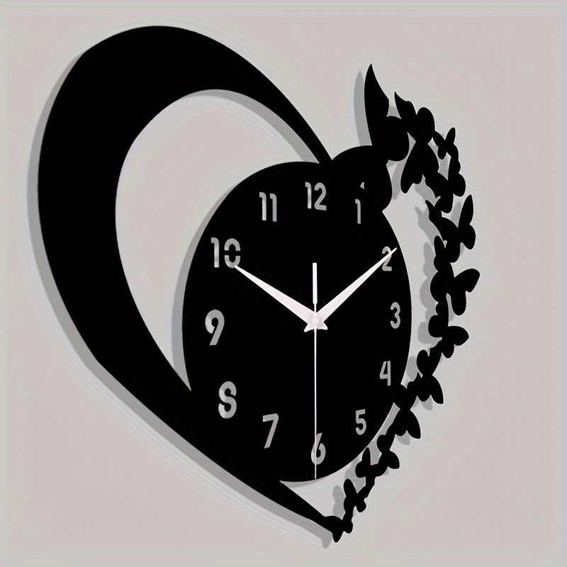 LoveTime - Silent Heart-Shaped Acrylic Wall Clock