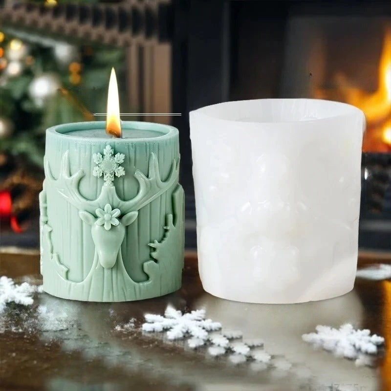 CandleCraft Christmas: Unique Cylindrical Silicone Mould for Elegant Tree-Shaped Decorations