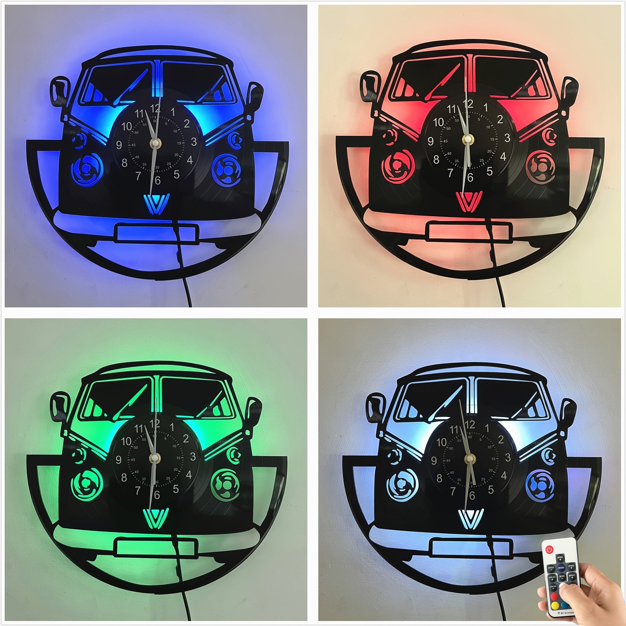 RetroGlow - Vinyl Record Wall Clock with Silent Movement and LED Option