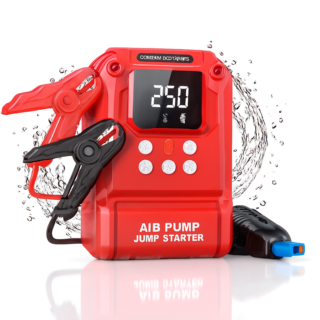 Bil jumpstarter med luftkompressor