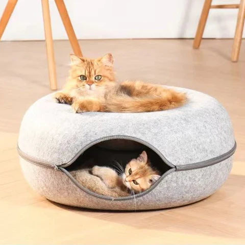 Kattekurv filt tunnel hule til flere katte