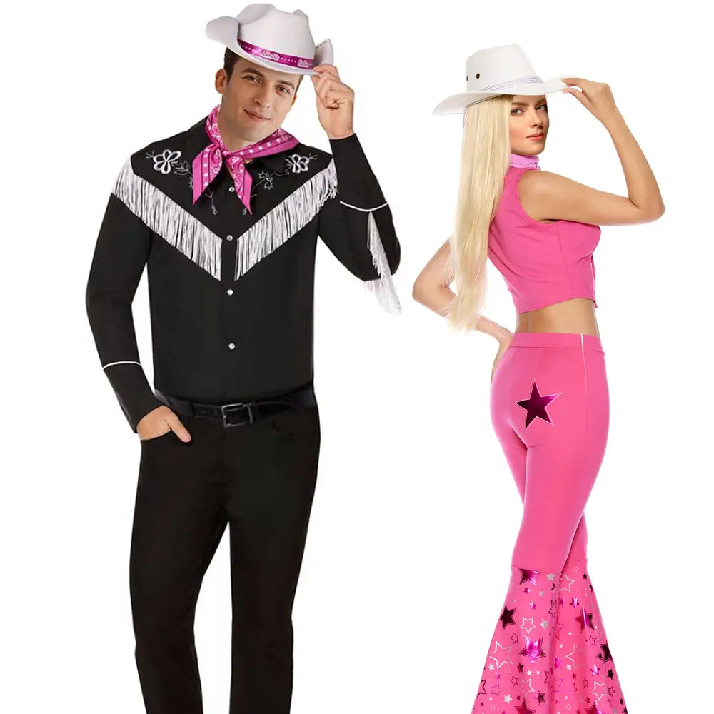 Couples Barbara Costume Cowgirl and Cowboy Outfits Women Men Western Cosplay Costumes - Image 1