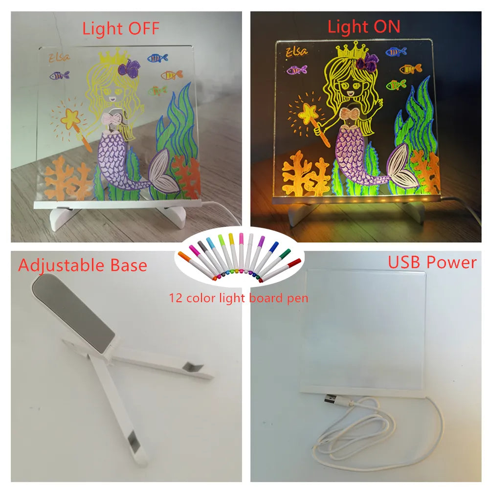 Tableau de dessin lumineux à LED