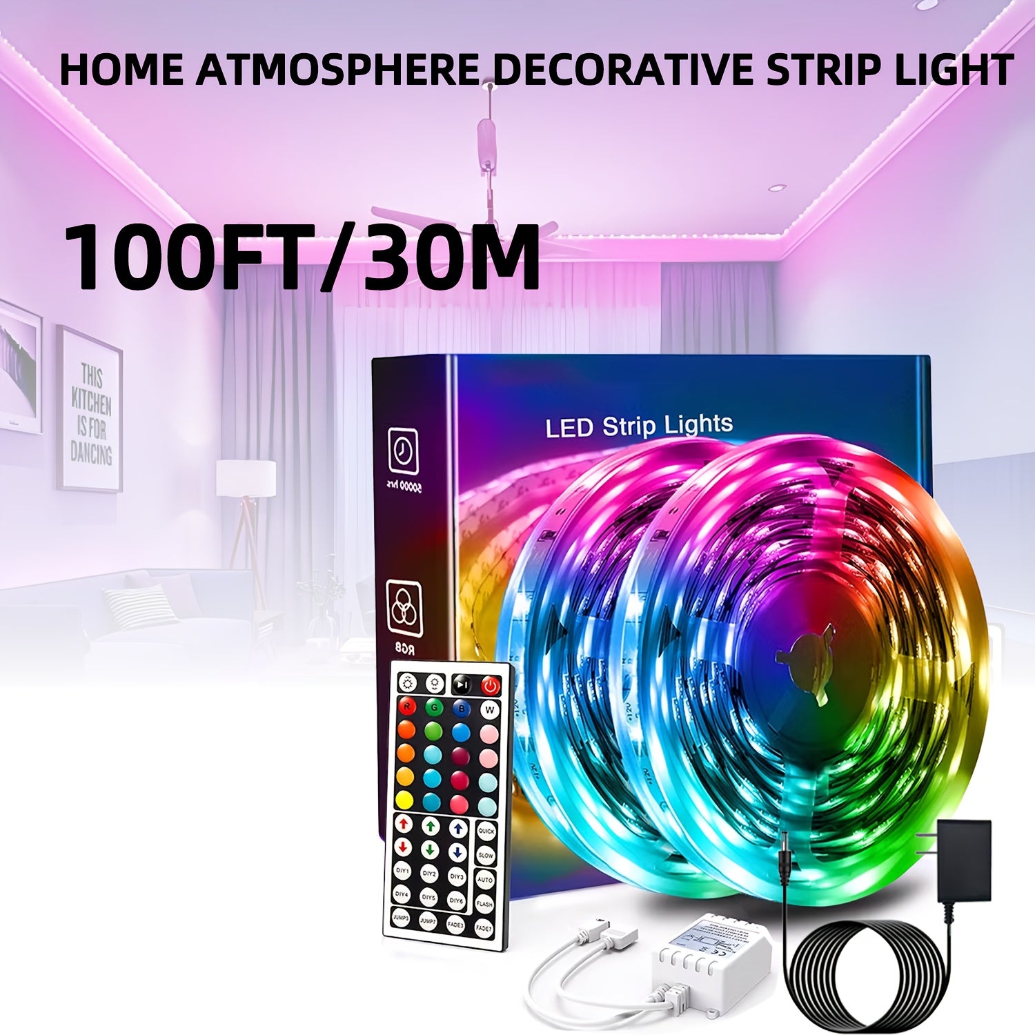 LED-strips med farveskift og fjernbetjening