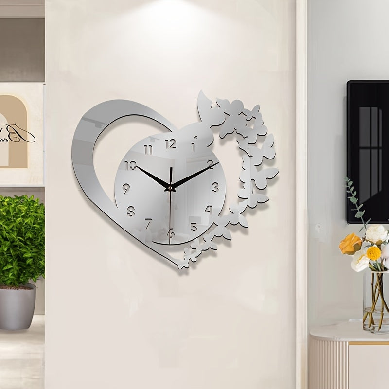 LoveTime - Silent Heart-Shaped Acrylic Wall Clock