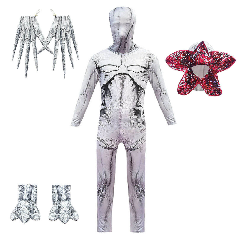 Demogorgon Costume Stranger Monster Jumpsuit Party Cosplay Outfit Full Set - Image 7