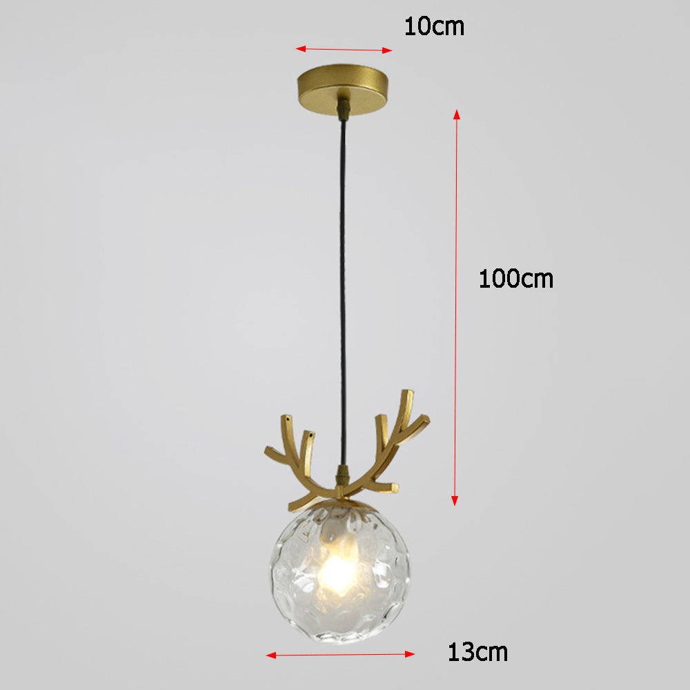 AntlerGlow Modern Pendant Light – Elegant Glass Chandelier for Dining Room or Living Room, LED Ready