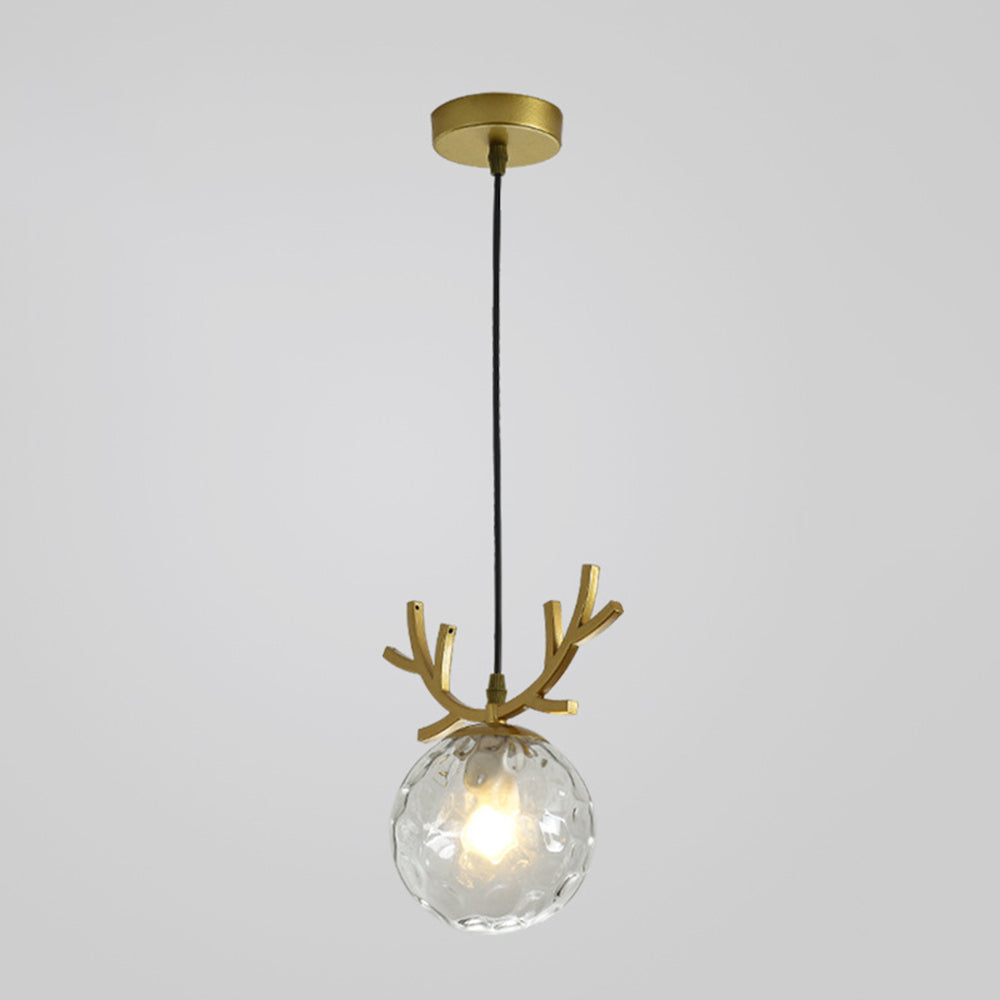 AntlerGlow Modern Pendant Light – Elegant Glass Chandelier for Dining Room or Living Room, LED Ready