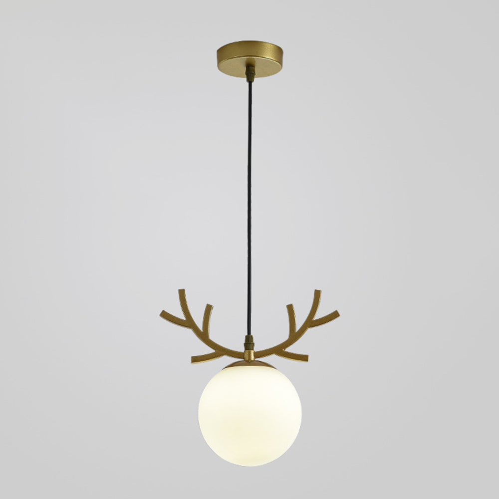 AntlerGlow Modern Pendant Light – Elegant Glass Chandelier for Dining Room or Living Room, LED Ready