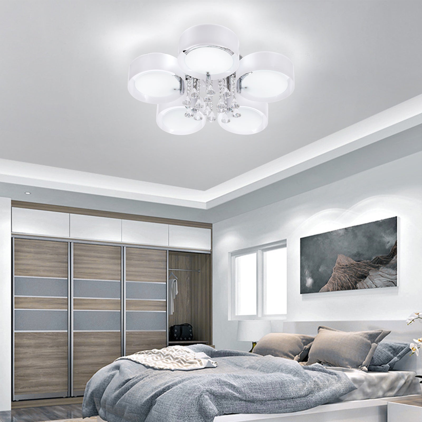 Luminous Elegance: Modern LED Crystal Pendant Chandelier for Stylish Living Rooms and Bedrooms