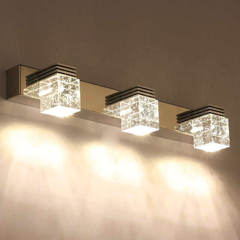 Luminous Reflections: Modern Crystal Wall Light – Elegant Illumination for Your Bathroom Space