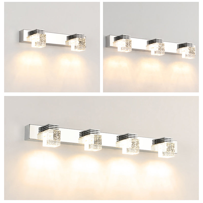 Luminous Reflections: Modern Crystal Wall Light – Elegant Illumination for Your Bathroom Space