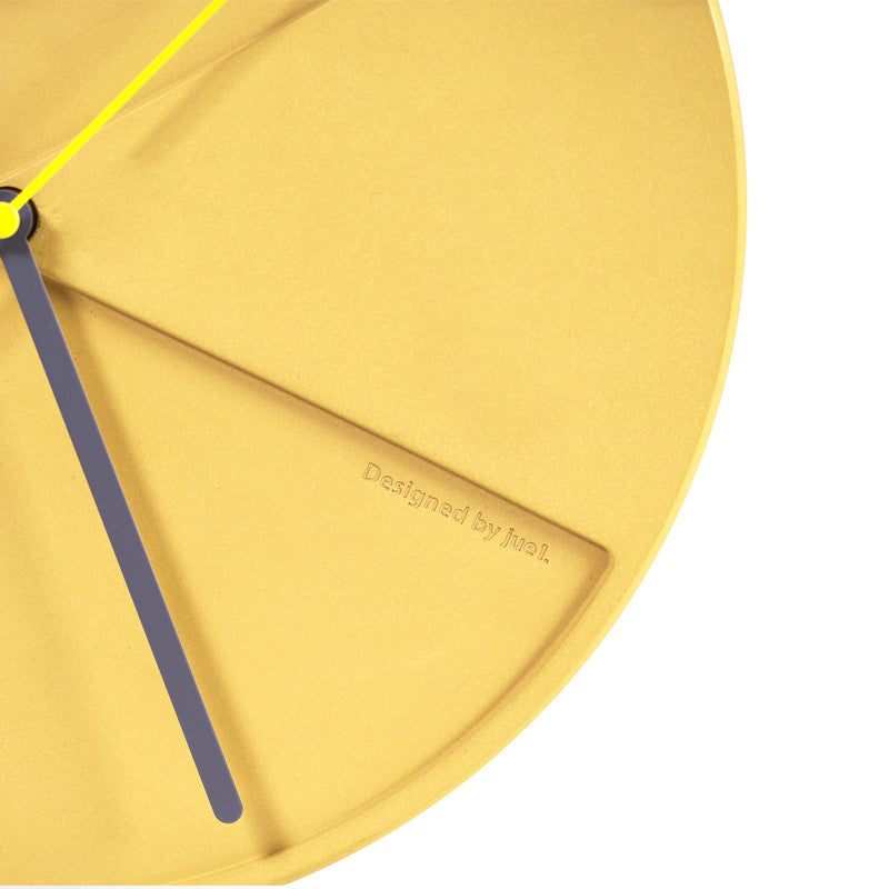 CementTime - Modern 3D Yellow Cement Wall Clock