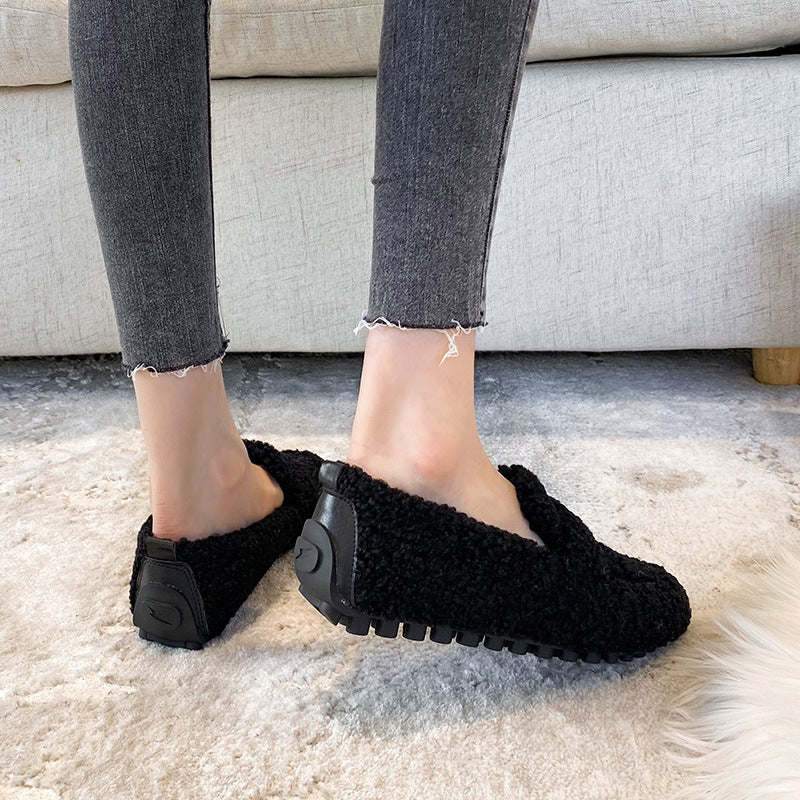 Zapatillas forradas de vellón para comodidad cálida en interiores