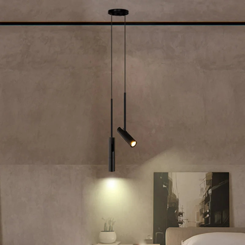 Adjustable Cylinder Pendant Light - Minimalist Ceiling Lamp for Bedroom & Living Room