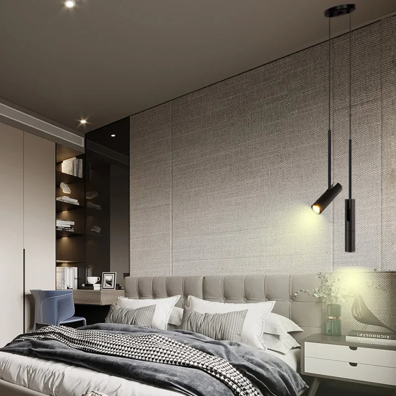 Adjustable Cylinder Pendant Light - Minimalist Ceiling Lamp for Bedroom & Living Room