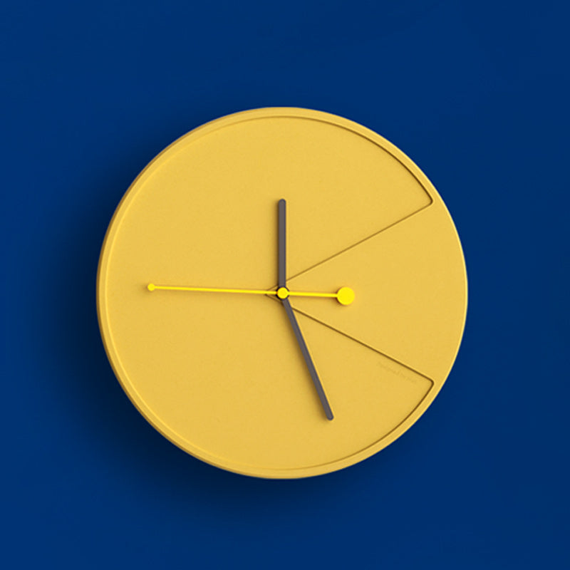 CementTime - Modern 3D Yellow Cement Wall Clock