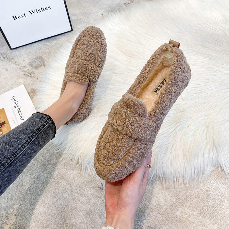 Zapatillas forradas de vellón para comodidad cálida en interiores