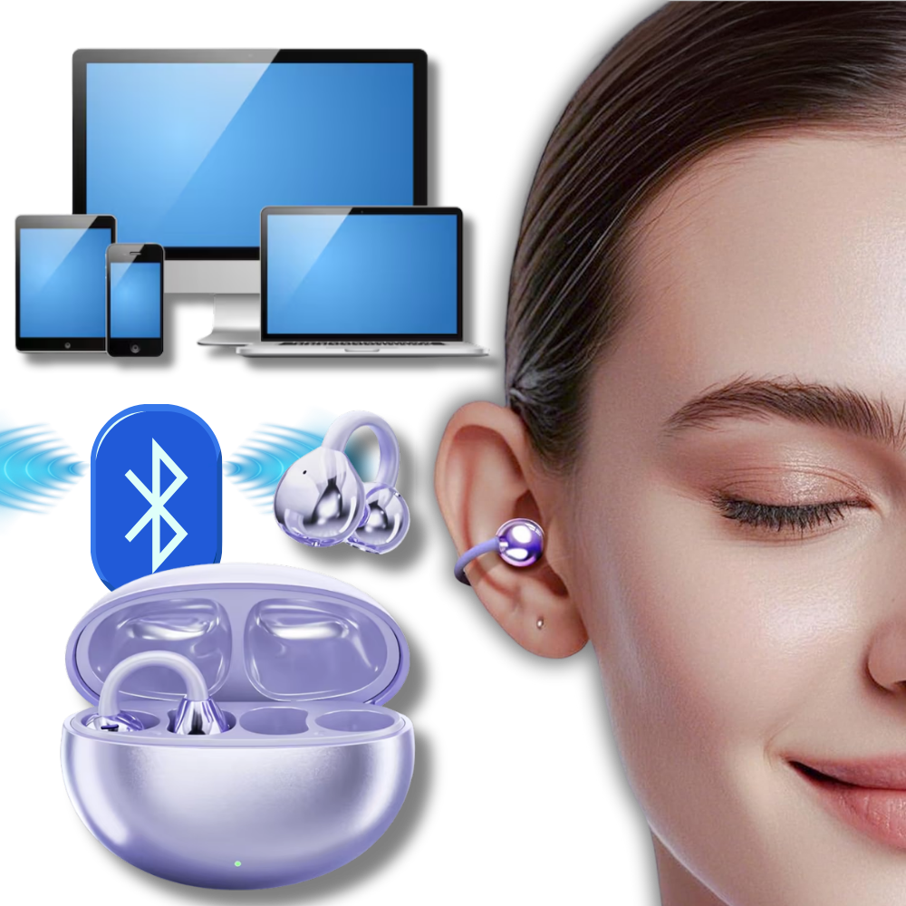 Bezdrátová otevřená sluchátka na uši s Bluetooth klipem