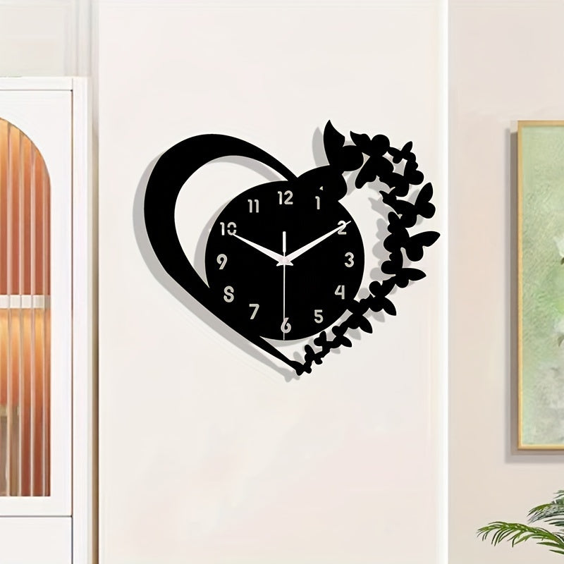 LoveTime - Silent Heart-Shaped Acrylic Wall Clock