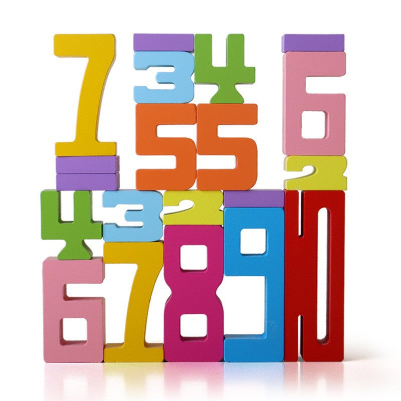Blocs d'apprentissage empilables en bois pour les nombres et les mathématiques