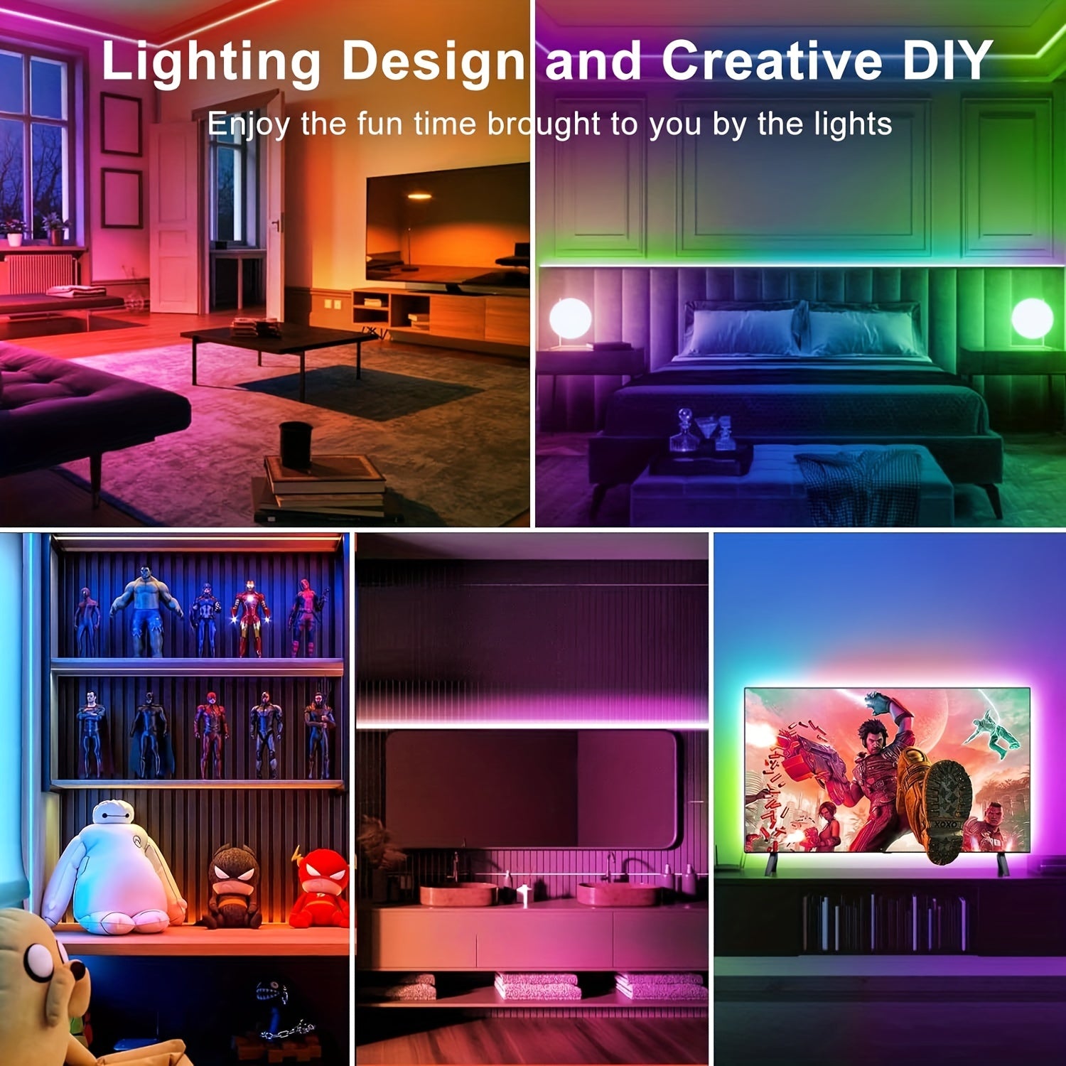 LED-strips med farveskift og app-styring