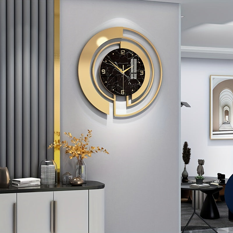 TimeLuxe - Modern Metal Wall Clock, 18 Inches