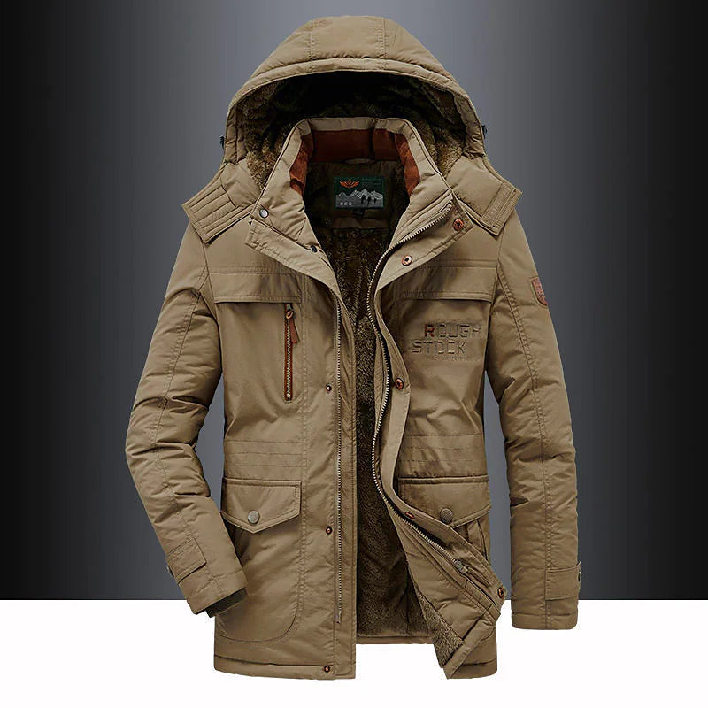 Herre Fleeceforet Vinter Parka Jakke