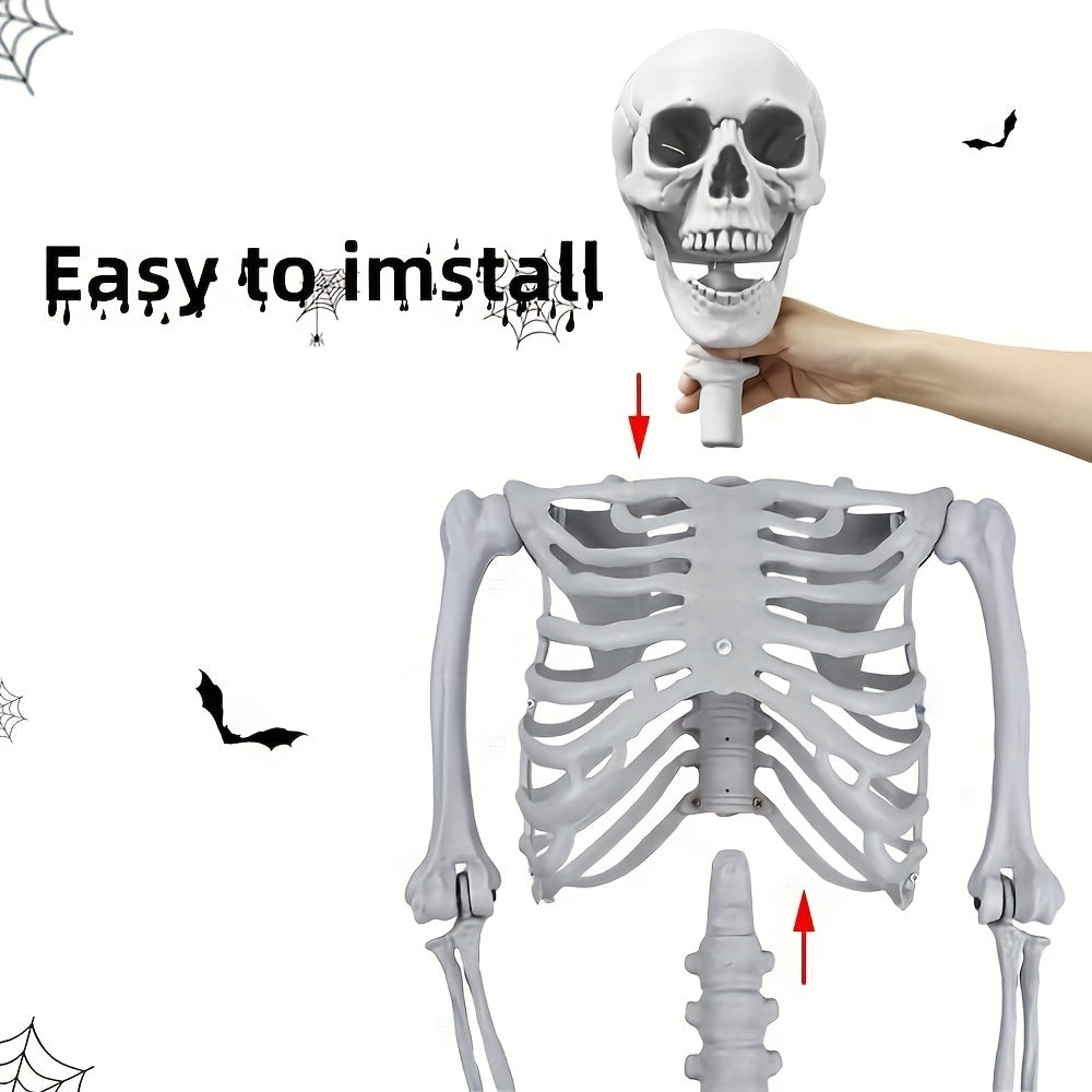 Giant 6 Ft Halloween Skeleton Decoration | Posable Life-Size - Image 5